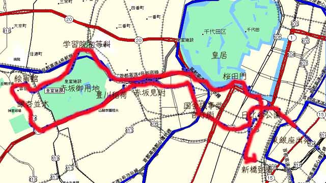 今回通過したコースです